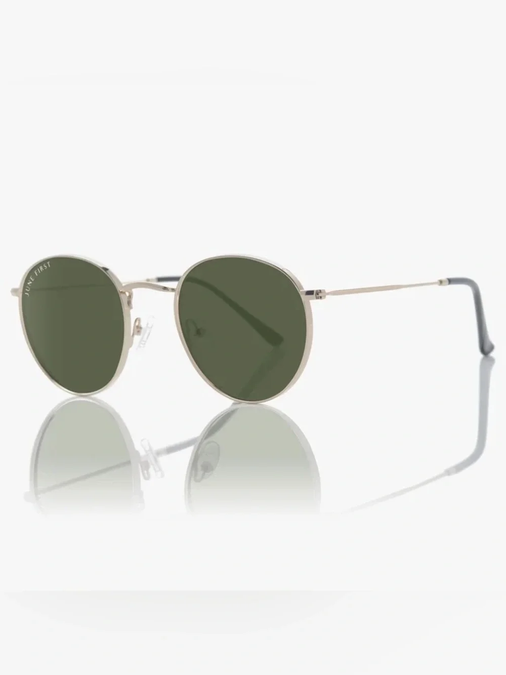June First Love Child Sunglasses Gold Classic G15 Round Frame